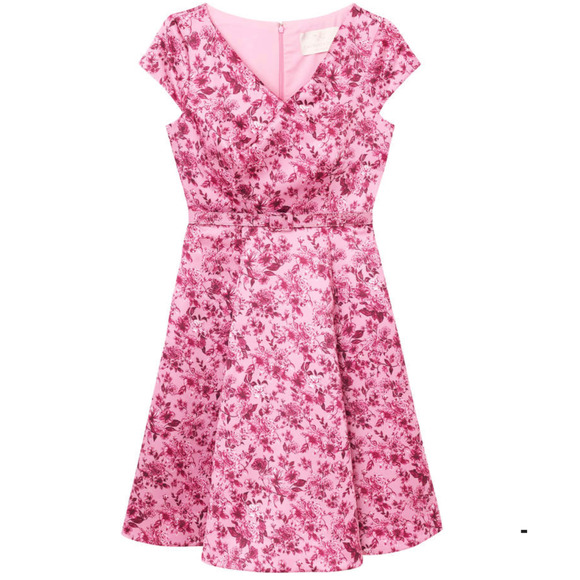 Gal Meets Glam Elle Belted Midi Dress in Rose Wine Size 2 - Picture 1 of 10